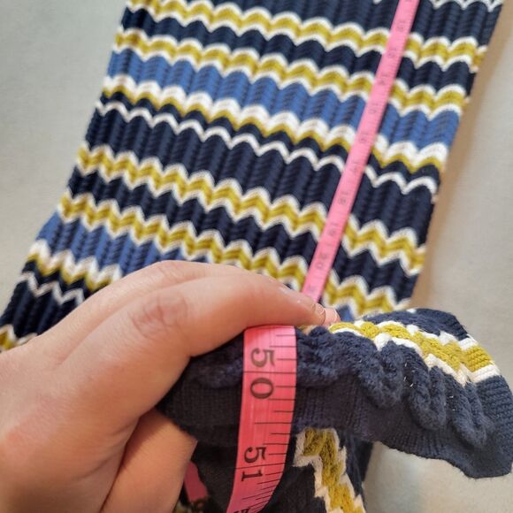 Heartloom Bennet Maxi Dress Navy Wave Chevron Pattern Ruffle Straps XSmall - Picture 6 of 9